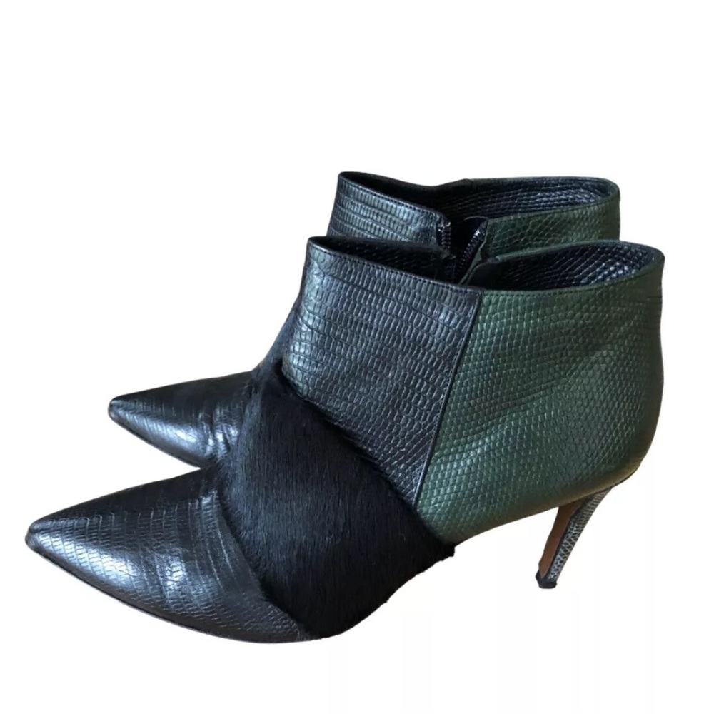Designer Fur Trimmed Ankle Boots made in Italy Sz.38 - Picture 3 of 10